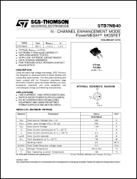 STB7NB40 Datasheet
