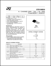 STD1NB50 Datasheet
