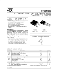 STD3NC50 Datasheet