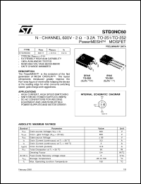STD3NC60 Datasheet