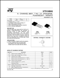 STD1NB60 Datasheet
