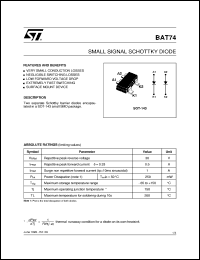 BAT74 Datasheet