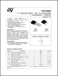 STD1NB80 Datasheet