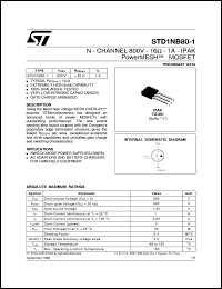 STD1NB80-1 Datasheet