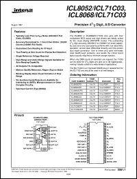 ICL8052-ICL71C03 Datasheet
