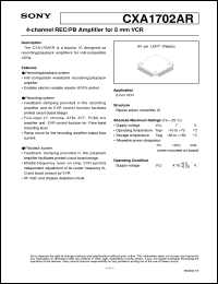 CXA1702AR Datasheet