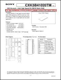 CXK5B41020TM-12 Datasheet