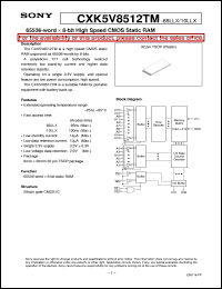 CXK5V8512TM-85LLX Datasheet