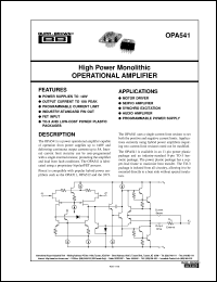 OPA541SM-BI Datasheet
