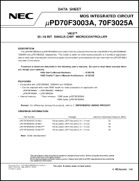 UPD70F3003AGC-25-8EU Datasheet
