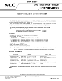 UPD78P4038GC-8BT Datasheet
