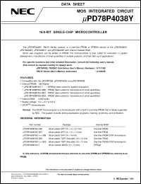 UPD78P4038YGC-8BT Datasheet