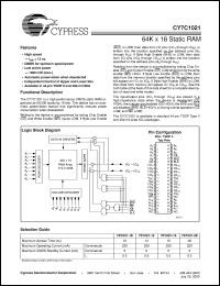 CY7C1021V33-12BAC Datasheet