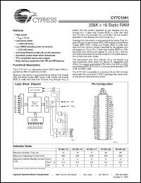 CY7C1041-20ZC Datasheet