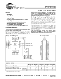 CY7C1041V33L-15ZC Datasheet
