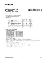 HYB5116165BJ-70 Datasheet