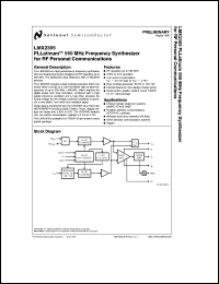 LMX2305WG-MPR Datasheet